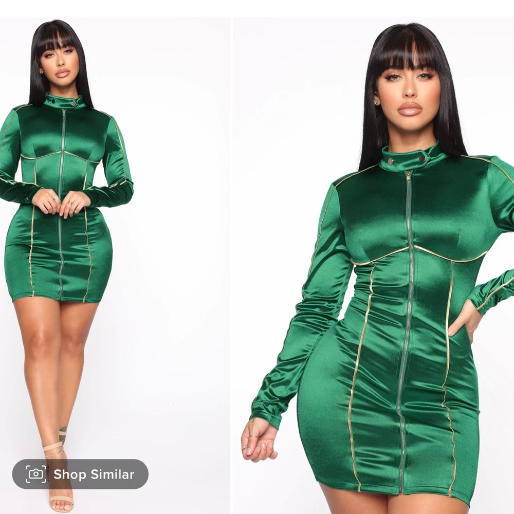 Sexy Green Satin Bodycon Dress
